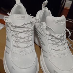 Dior B44 Men’s White Leather & Mesh Chunky Sneakers